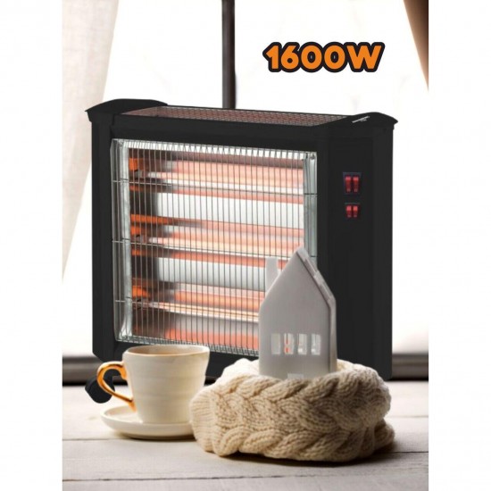 Radiator quartz Hausberg HB 8800, 2000 W, 4 tuburi quartz, 2